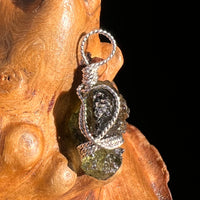 Moldavite Wire Wrapped Pendant Sterling Silver #8159-Moldavite Life
