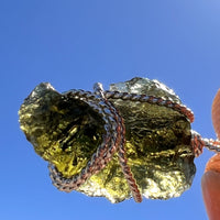 Moldavite Wire Wrapped Pendant Sterling Silver #8159-Moldavite Life