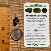 Moldavite Wire Wrapped Pendant Sterling Silver #8159-Moldavite Life