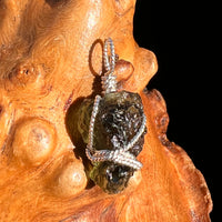 Moldavite Wire Wrapped Pendant Sterling Silver #8159-Moldavite Life