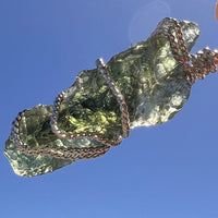 Moldavite Wire Wrapped Pendant Sterling Silver #8160-Moldavite Life