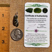 Moldavite Wire Wrapped Pendant Sterling Silver #8160-Moldavite Life