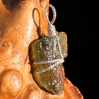 Moldavite Wire Wrapped Pendant Sterling Silver #8161-Moldavite Life