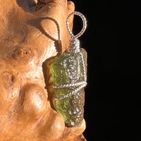 Moldavite Wire Wrapped Pendant Sterling Silver #8161-Moldavite Life