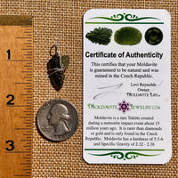 Moldavite Wire Wrapped Pendant Sterling Silver #8161-Moldavite Life