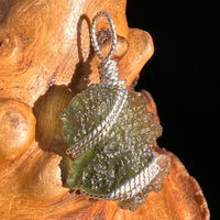 Moldavite Wire Wrapped Pendant Sterling Silver #8162-Moldavite Life