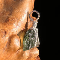Moldavite Wire Wrapped Pendant Sterling Silver #8164-Moldavite Life