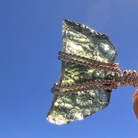 Moldavite Wire Wrapped Pendant Sterling Silver #8164-Moldavite Life