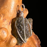 Moldavite Wire Wrapped Pendant Sterling Silver #8165-Moldavite Life