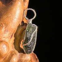 Moldavite Wire Wrapped Pendant Sterling Silver #8166-Moldavite Life