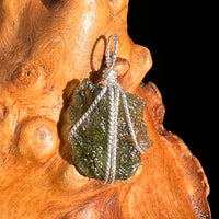 Moldavite Wire Wrapped Pendant Sterling Silver #8166-Moldavite Life