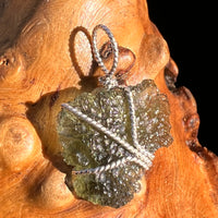 Moldavite Wire Wrapped Pendant Sterling Silver #8167-Moldavite Life