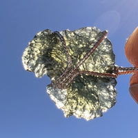 Moldavite Wire Wrapped Pendant Sterling Silver #8167-Moldavite Life