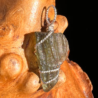 Moldavite Wire Wrapped Pendant Sterling Silver #8168-Moldavite Life