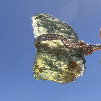 Moldavite Wire Wrapped Pendant Sterling Silver #8169-Moldavite Life