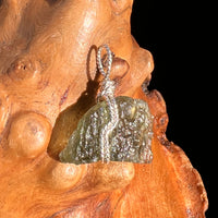Moldavite Wire Wrapped Pendant Sterling Silver #8169-Moldavite Life