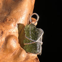 Moldavite Wire Wrapped Pendant Sterling Silver #8170-Moldavite Life