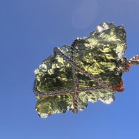Moldavite Wire Wrapped Pendant Sterling Silver #8170-Moldavite Life
