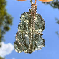 Moldavite Wire Wrapped Pendant Sterling Silver #8650-Moldavite Life