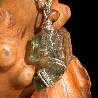 Moldavite Wire Wrapped Pendant Sterling Silver #8653-Moldavite Life
