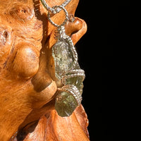 Moldavite Wire Wrapped Pendant Sterling Silver #8653-Moldavite Life