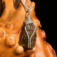 Moldavite Wire Wrapped Pendant Sterling Silver #8655-Moldavite Life