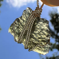 Moldavite Wire Wrapped Pendant Sterling Silver #8656-Moldavite Life