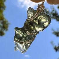 Moldavite Wire Wrapped Pendant Sterling Silver #8657-Moldavite Life