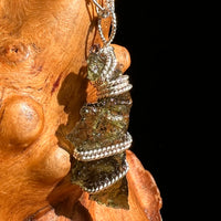 Moldavite Wire Wrapped Pendant Sterling Silver #8658-Moldavite Life