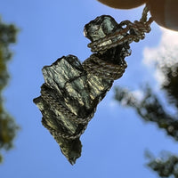 Moldavite Wire Wrapped Pendant Sterling Silver #8658-Moldavite Life
