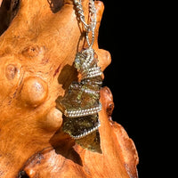 Moldavite Wire Wrapped Pendant Sterling Silver #8658-Moldavite Life