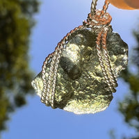 Moldavite Wire Wrapped Pendant Sterling Silver #8659-Moldavite Life