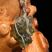 Moldavite Wire Wrapped Pendant Sterling Silver #8660-Moldavite Life