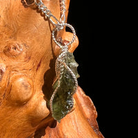Moldavite Wire Wrapped Pendant Sterling Silver #8660-Moldavite Life