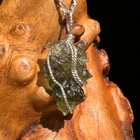 Moldavite Wire Wrapped Pendant Sterling Silver #8660-Moldavite Life