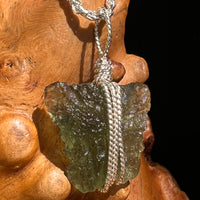 Moldavite Wire Wrapped Pendant Sterling Silver #8661-Moldavite Life