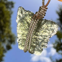 Moldavite Wire Wrapped Pendant Sterling Silver #8661-Moldavite Life