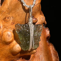 Moldavite Wire Wrapped Pendant Sterling Silver #8661-Moldavite Life