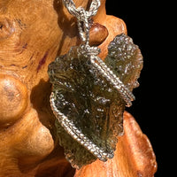 Moldavite Wire Wrapped Pendant Sterling Silver #8662-Moldavite Life