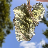 Moldavite Wire Wrapped Pendant Sterling Silver #8662-Moldavite Life