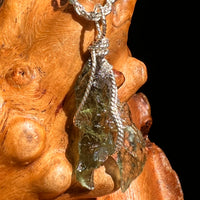 Moldavite Wire Wrapped Pendant Sterling Silver #8663-Moldavite Life