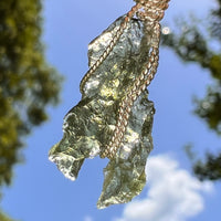 Moldavite Wire Wrapped Pendant Sterling Silver #8663-Moldavite Life