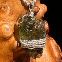 Moldavite Wire Wrapped Pendant Sterling Silver #8664-Moldavite Life