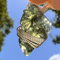 Moldavite Wire Wrapped Pendant Sterling Silver #8664-Moldavite Life