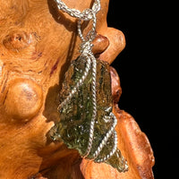 Moldavite Wire Wrapped Pendant Sterling Silver #8665-Moldavite Life