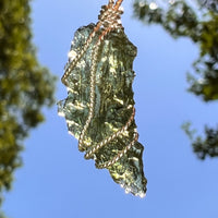 Moldavite Wire Wrapped Pendant Sterling Silver #8665-Moldavite Life