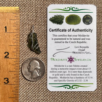 Moldavite Wire Wrapped Pendant Sterling Silver #8665-Moldavite Life