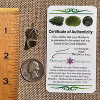 Moldavite Wire Wrapped Pendant Sterling Silver #8667-Moldavite Life