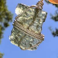 Moldavite Wire Wrapped Pendant Sterling Silver #8668-Moldavite Life