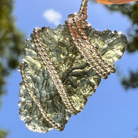 Moldavite Wire Wrapped Pendant Sterling Silver #8670-Moldavite Life